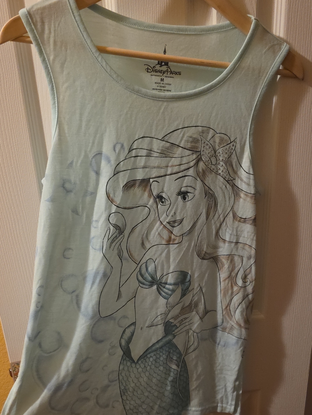 Disney Light Blue Ariel Graphic Tank Top - Scoop Neck
